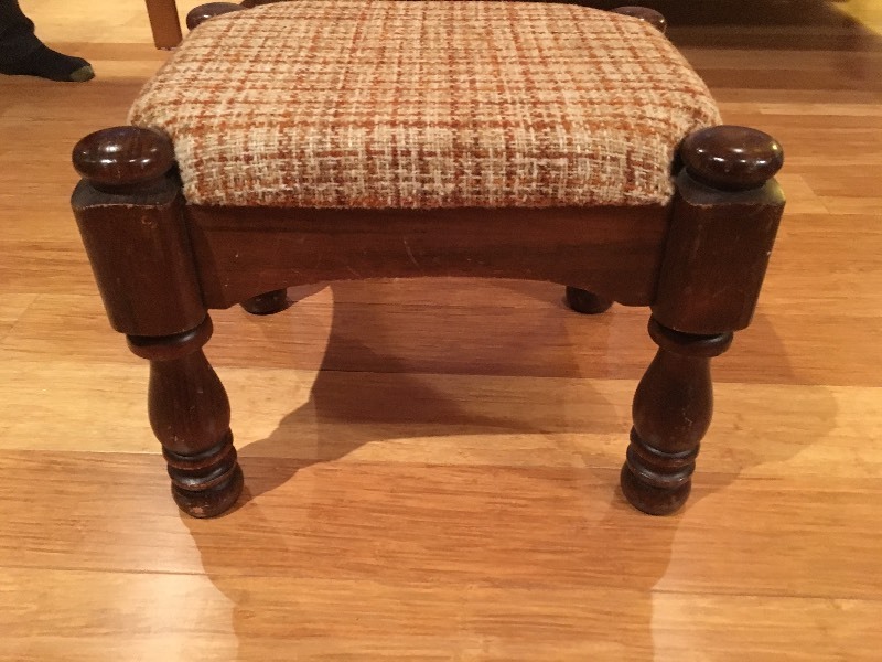 lot 44 image: Footstool - Upholstered  Wood