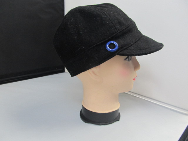 lot 47 image: Womens Fashionable Winter Hat -black w blue accent
