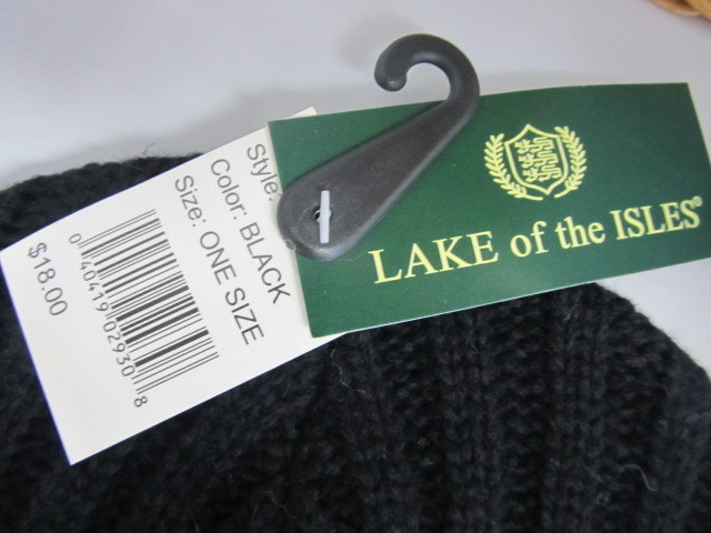 lot 64 image: 4 Brand New THICK Lake of Isles Knit Winter Hats - BLACK