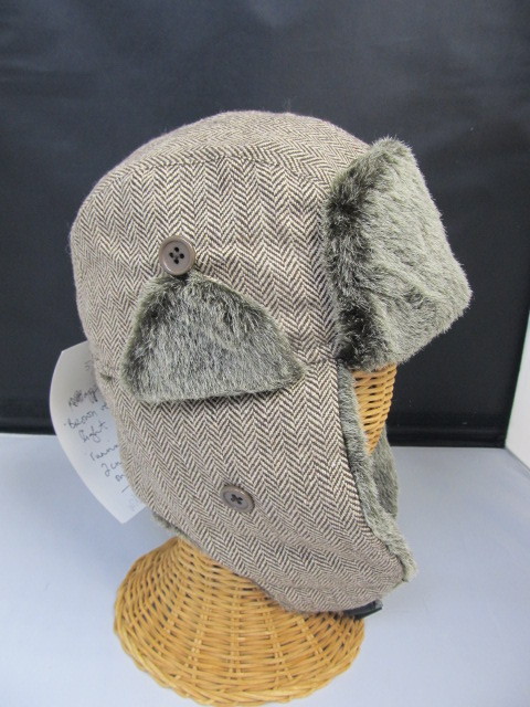 lot 73 image: GreysBrowns Patterend Trapper Hat w Fur & chin clip