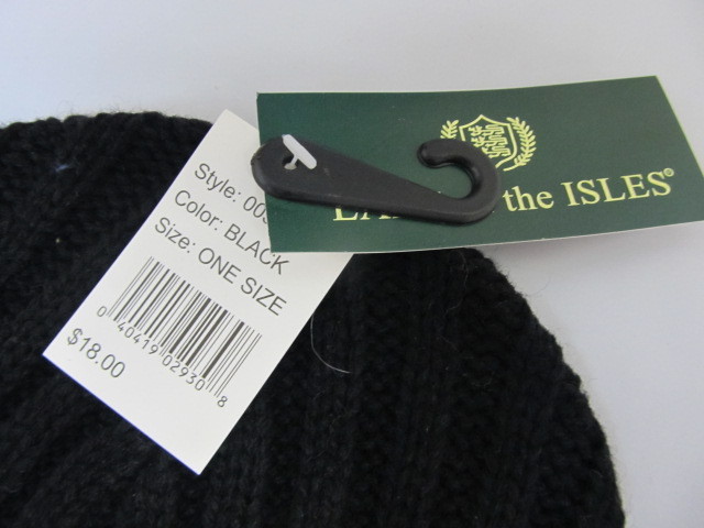 lot 82 image: Brand New Black Knit Winter Skull Cap & Red Fleece Headband