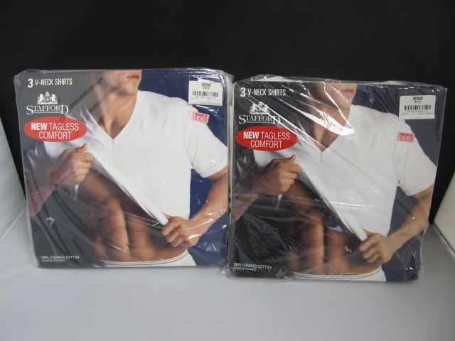 lot 112 image: Brand New V-Neck Stafford T-Shirts, size Medium