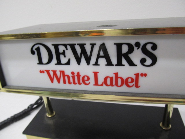 lot 168 image: Vintage Lighted DEWARS White Label Scotch Advertising Display