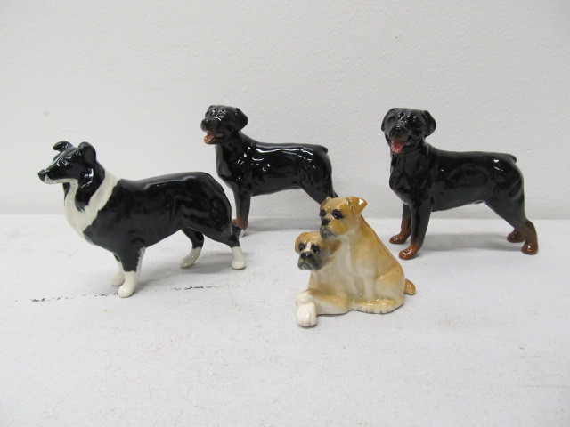 lot 124 image: Group of 4 Vintage BESWICK Porcelain Dog Figurines