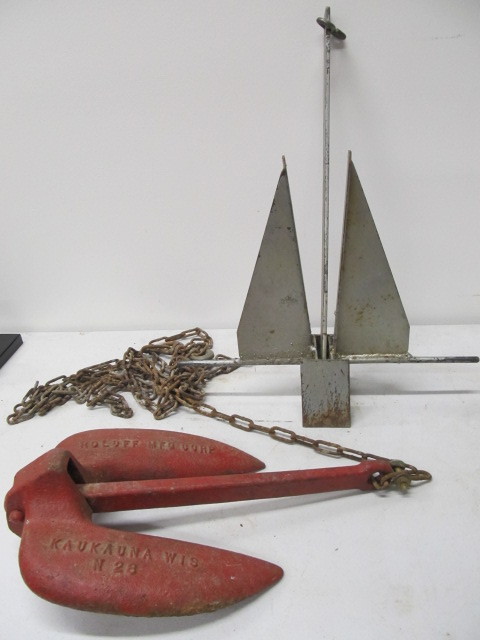 lot 137 image: 2 Larger Vintage Boat Anchors