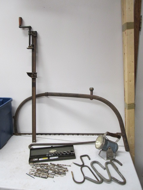 lot 147 image: Lot of Vintage ToolsDrill BitsHooks