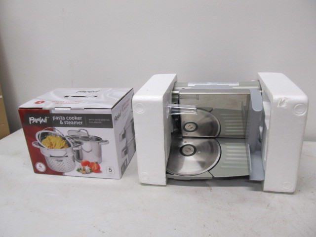 lot 225 image: NEW Pasta CookerSteamer & Unused Meat Slicer