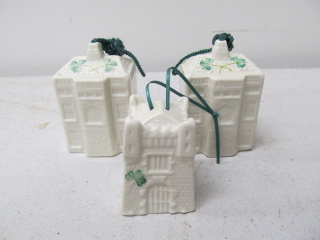 lot 260 image: 3 Vintage BELLEEK Porcelain Bells