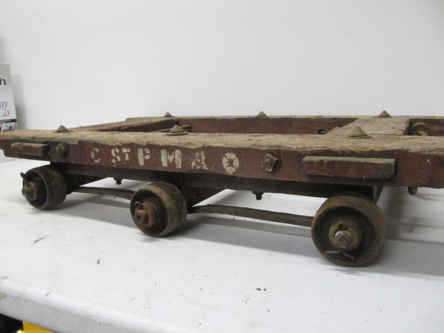 lot 1 image: Orig Antique CSTPM&ampO Railway Rail Cart