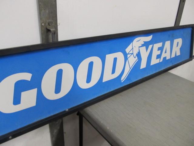 lot 7 image: Vintage 2-Sided Metal Goodyear Tires Sign #2