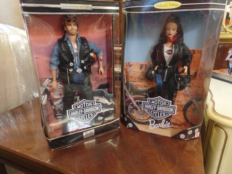 lot 597 image: HARLEY DAVIDSON KEN AND BARBIE DOLLS