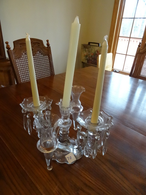 lot 70 image: Vintage Glass Candelabra