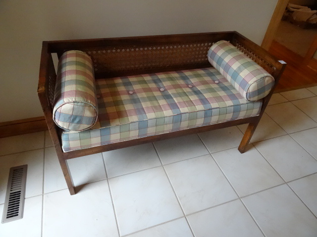 lot 84 image: Upholstered Bench WSide Pillows