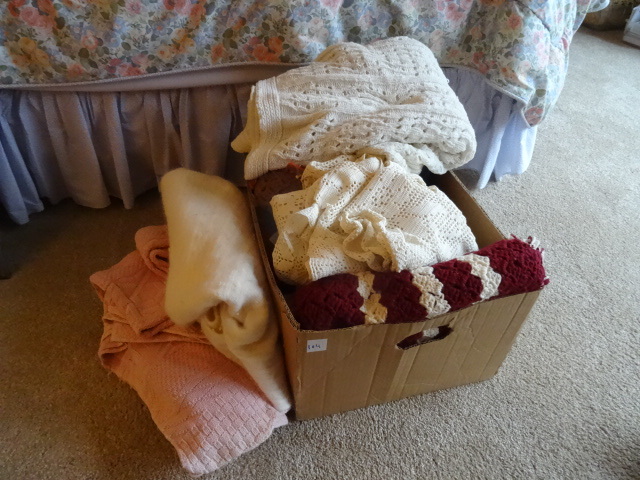 lot 104 image: Box Of Blankets, Some Home Made