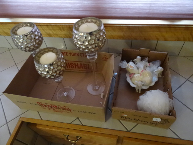 lot 111 image: Candle Holders Set of 3 WCandles,
