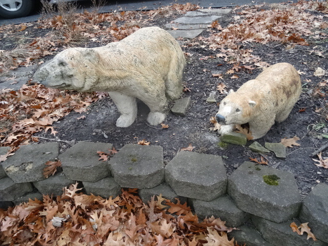 lot 161 image: 2 Polar Bears Concrete