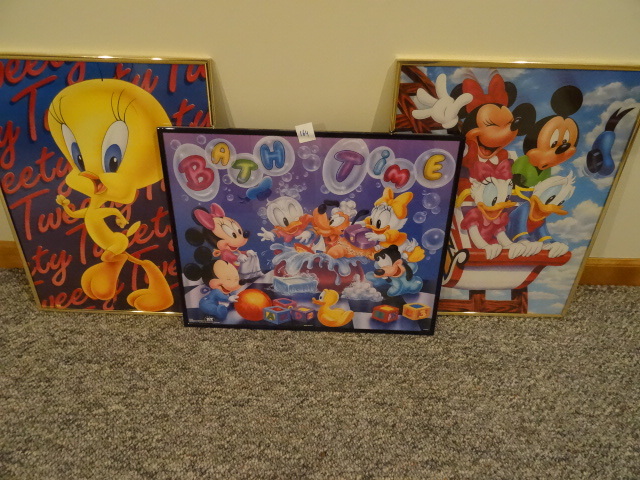 lot 164 image: 3 Disney Framed Prints