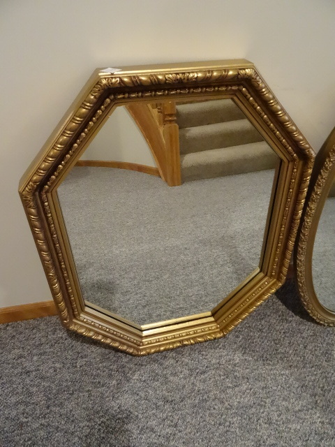lot 166 image: Octagon Shaped Wall Mirror 60 X 33