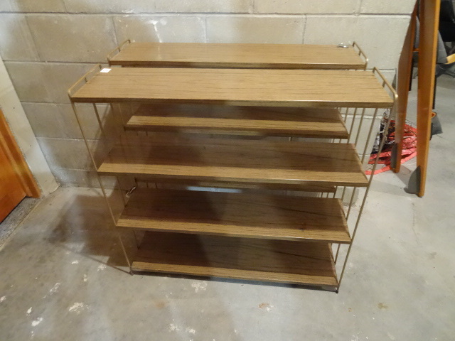 lot 179 image: Pair Of Metal Shelf 37 X 9 X 36