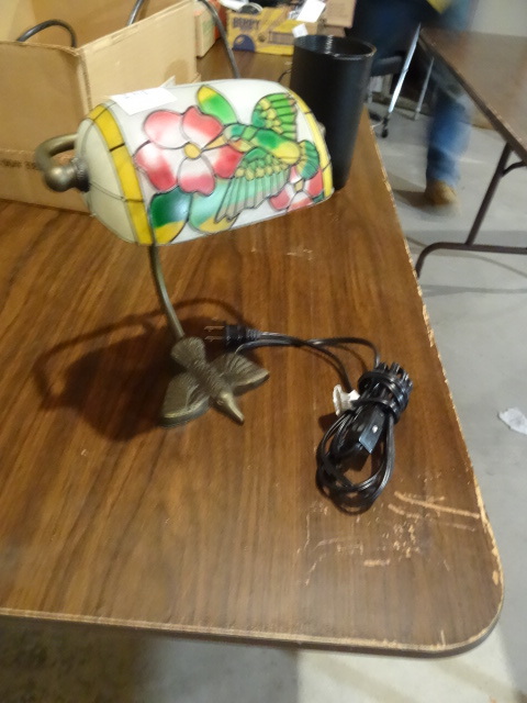 lot 246 image: Desk Lamp Painted Glass
