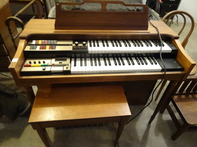 lot 294 image: Story & Clark Electric Organ & Bench