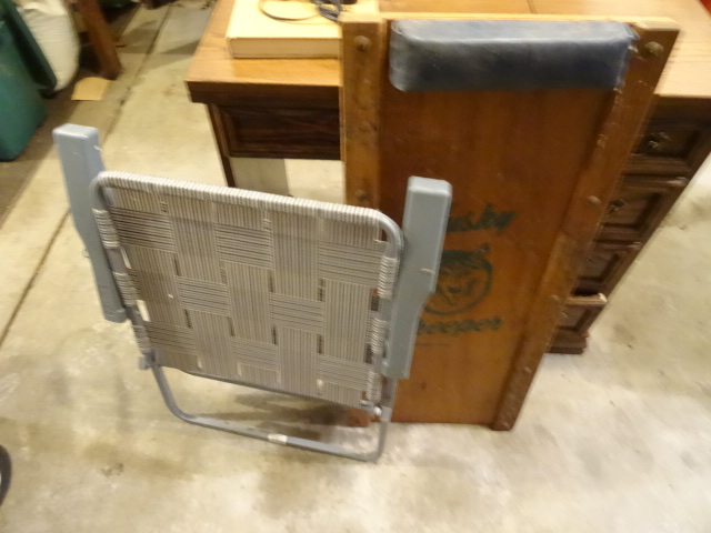lot 303 image: Shop Creeper, Folding Patio Chair