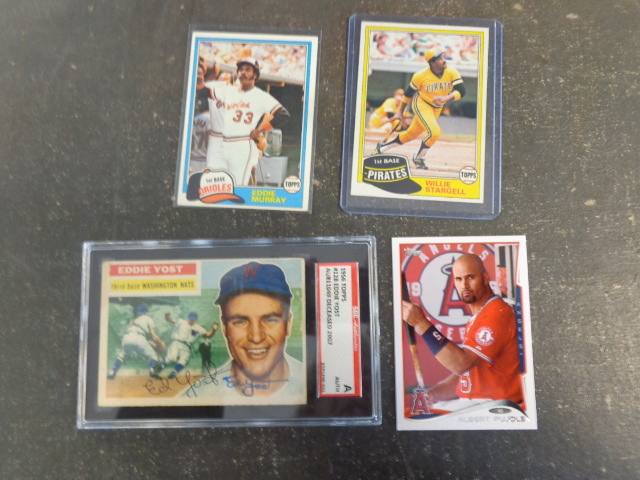 lot 5 image: 100 MLB Infielder cards with graded and autographed Eddie Yose Card