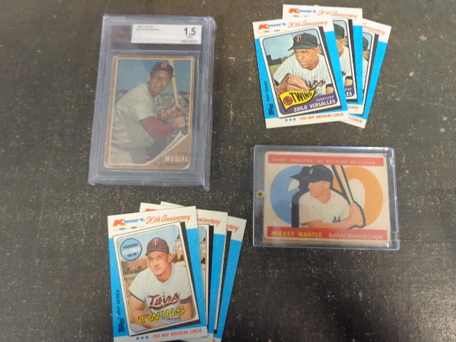lot 23 image: Vintage Baseball Cards with Killebrew, Musial, Mantle and More
