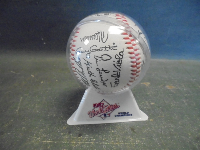 lot 59 image: Twins 1987 World Series Champ Team baseball with Replica Signatures