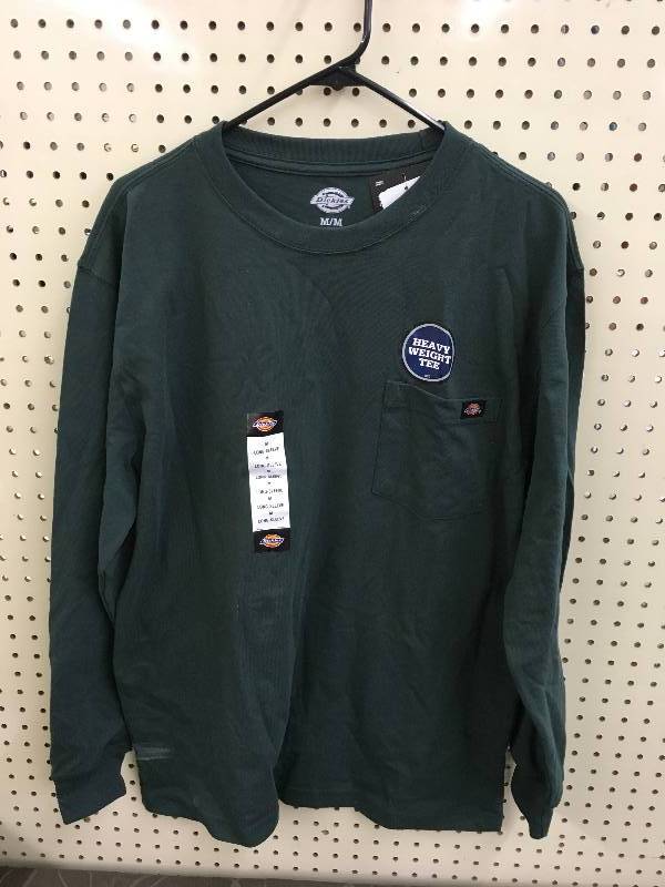 lot 11 image: Long Sleeve Heavyweight Crew Green M, MSRP $19.99