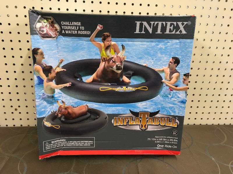 lot 24 image: Inflatabull, RIDE ON POOL TOY, MSRP $44.99