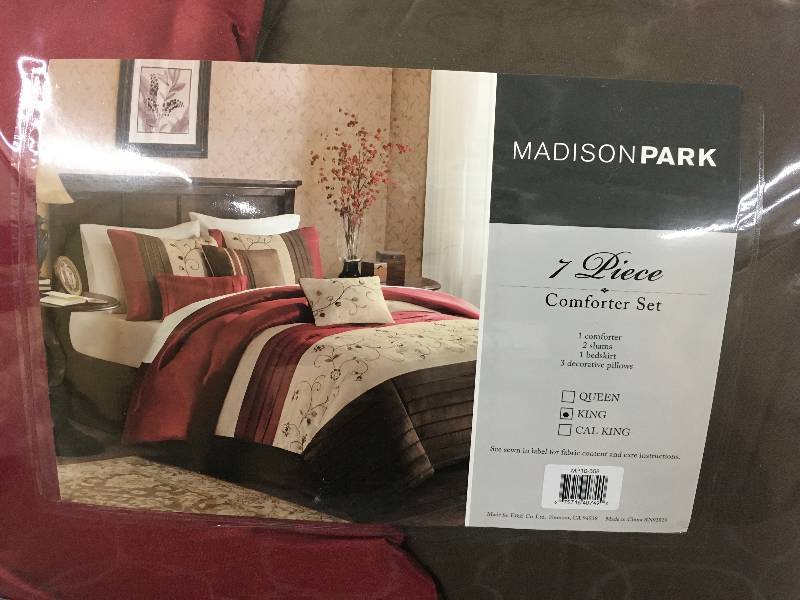 lot 37 image: Madison Park Monroe KING 7pc Comforter Set, MSRP $139.99