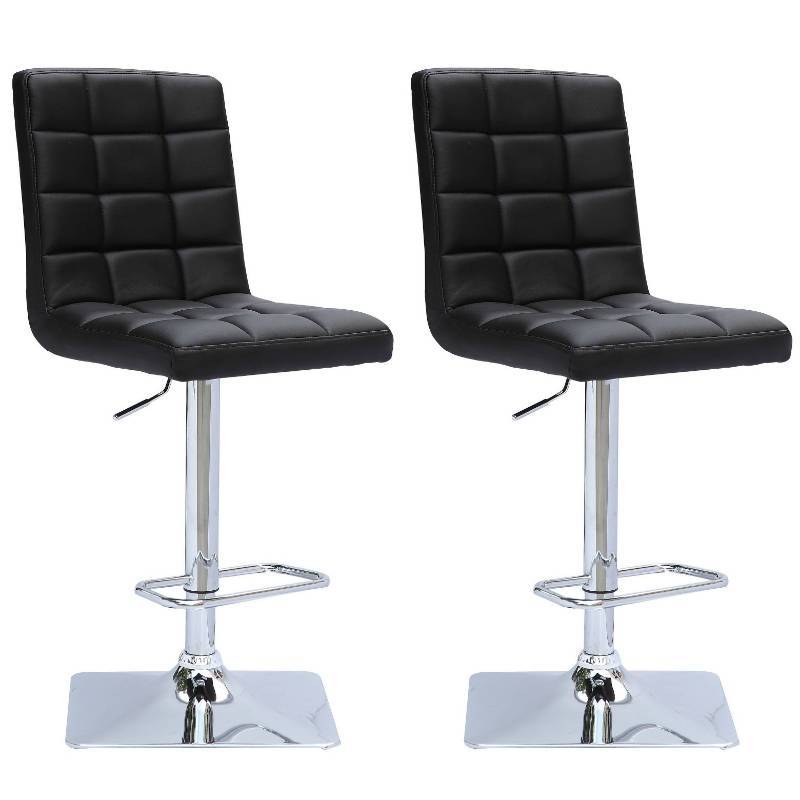 lot 3 image: Adjustable Barstool in Bonded  Black, MSRP $469.99