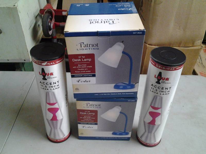 2-New Desk Lamps, 2-New Lava Lamps