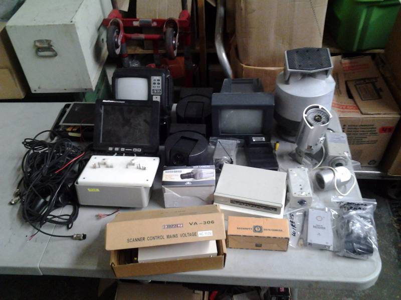 Lot Of Security Cameras, Fish Finder Parts, Monitors