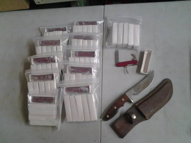 Large Lot Of 60 Pocket Knives, 1-Large Hunting Knife