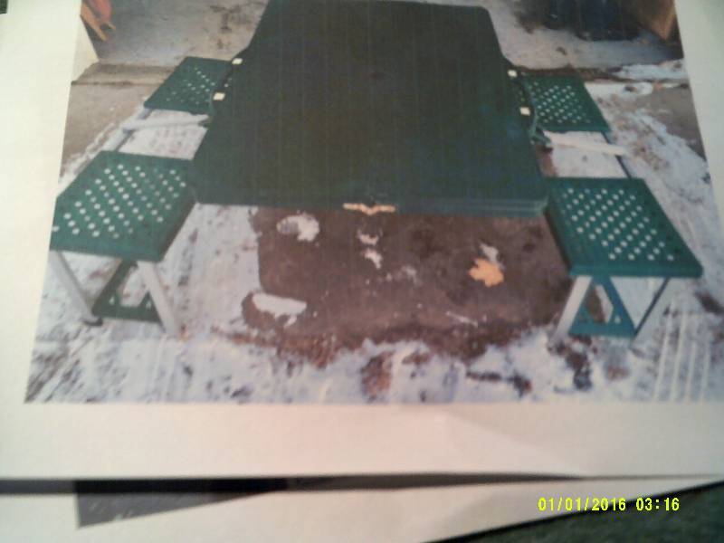 GREEN FOLD OUT CHILDS PICNIC TABLE