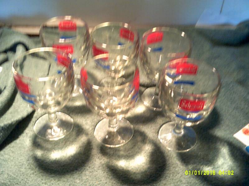 6 COLLECTIBLE SCHMIDT BEER GOBLETS