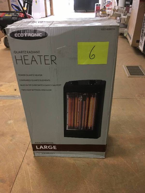 lot 6 image: Ecotronic Quartz Radiant Heater - Large - Open Box