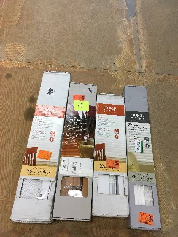 lot 18 image: Home Decorator Collection Misc Mini Blinds - Lot of 4 - Open Box