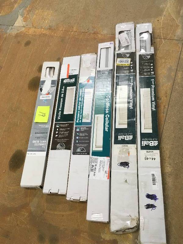 lot 19 image: Bali Misc Collection Mini Blinds - Lot of 6 - Open Box
