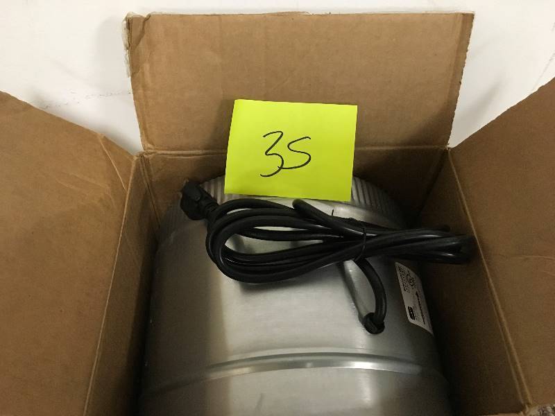 lot 35 image: Suncourt Inductor 10 in. Corded In-Line Duct Fan - Open Box
