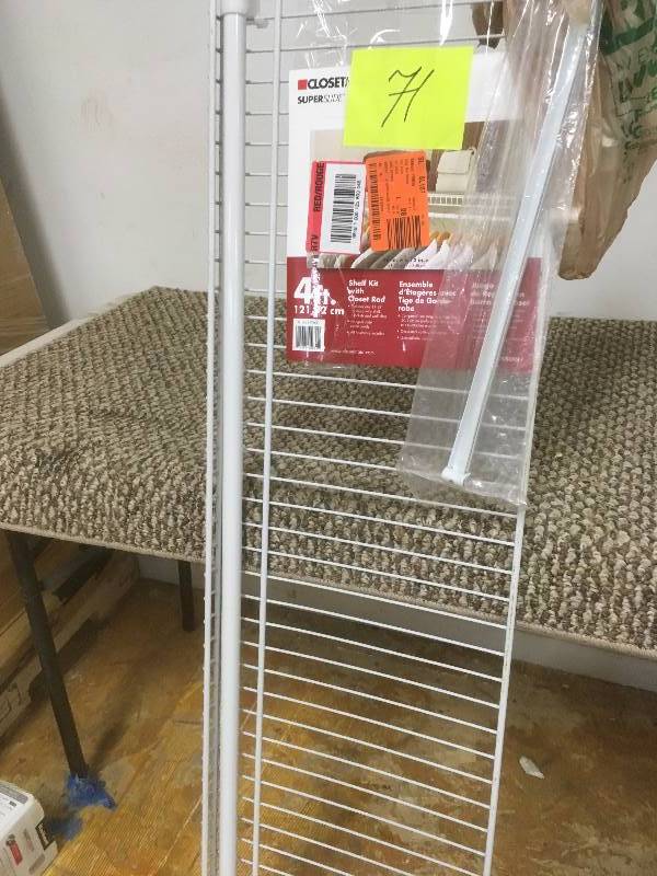 lot 71 image: ClosetMaid 4 ft. Shelf Kit with Closet Rod