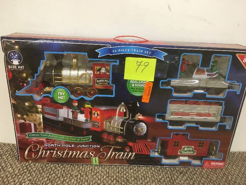 lot 79 image: Blue Hat North Pole Junction Christmas Train