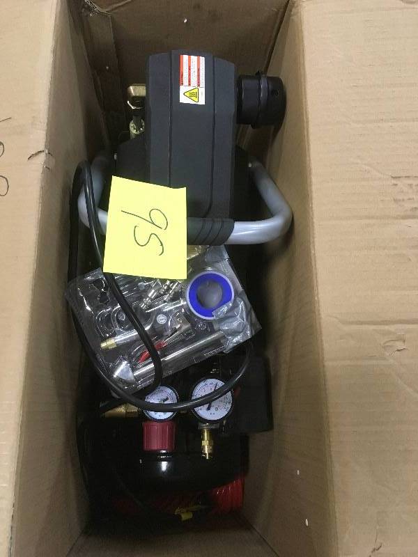 lot 95 image: Husky 4 Gallon Oil-Free Air Compressor