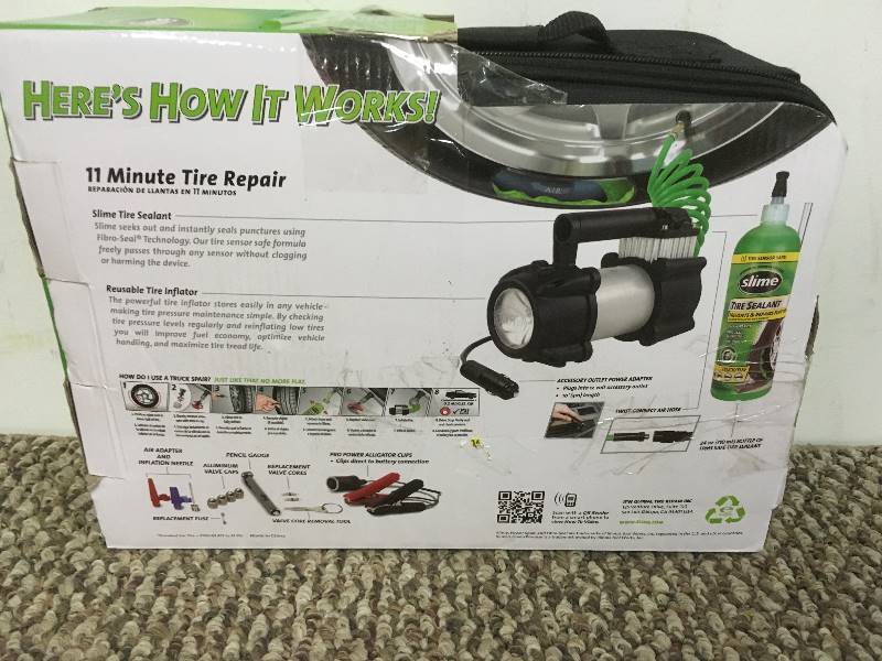 lot 104 image: Slime 12 Volt Inflator Tire Repair Kit