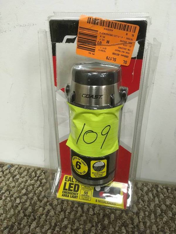 lot 109 image: Coast 4-C LED Emergency Area Lantern, BlackSilver