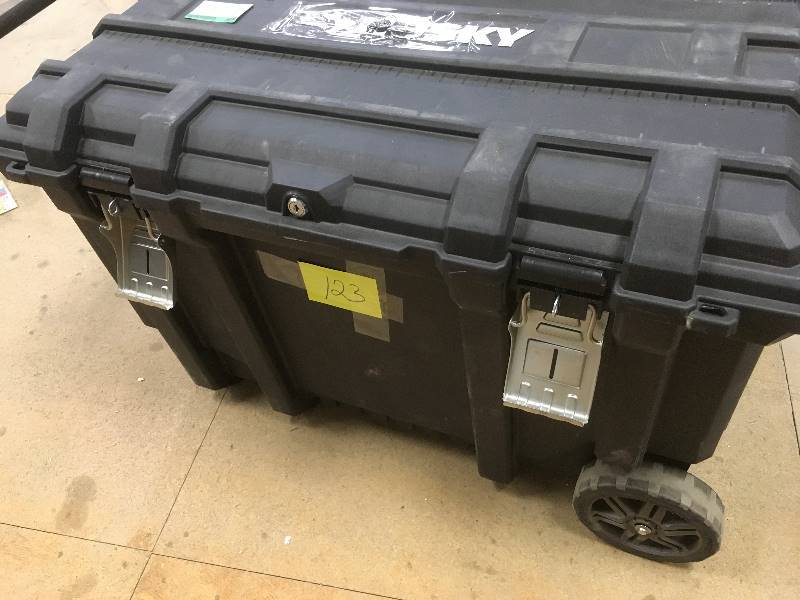 lot 123 image: Husky 37 in. Mobile Job Box Utility Cart