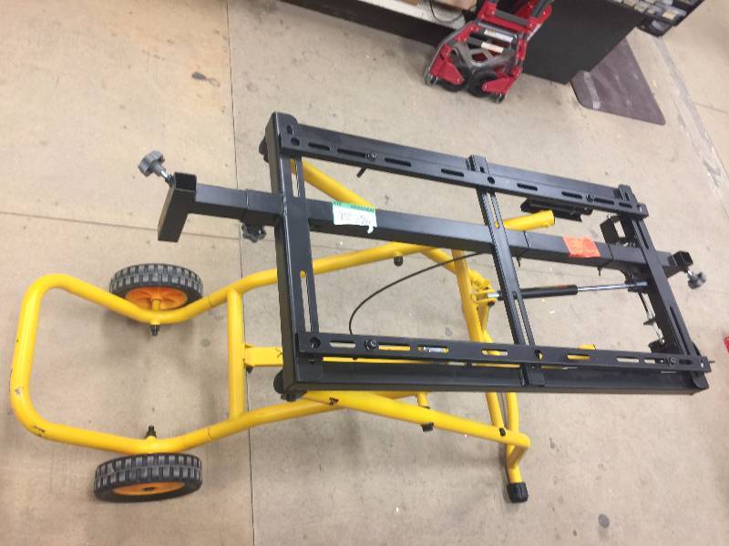 lot 146 image: DEWALT 32-12 in. x 60 in. Rolling Miter Saw Stand in like New conditions