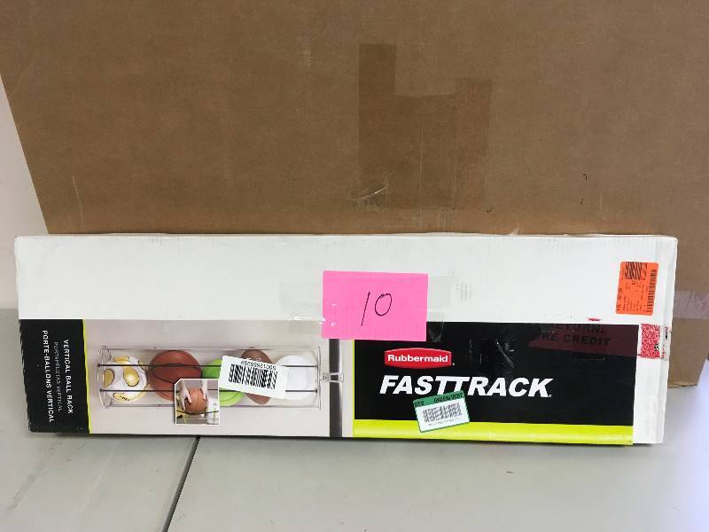 lot 10 image: RubberMaid FastTrack Vertical Ball Rack new